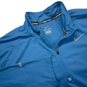 Nike Running Dri-FIT 1/4 Zip Pullover Men's XXL Reflective Blue Athleisure